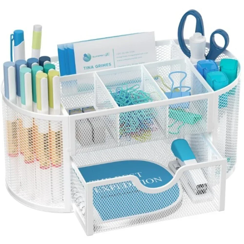 9 GRIDS METAL MESH DESK ORGANIZER OFFICE SUPPLIES